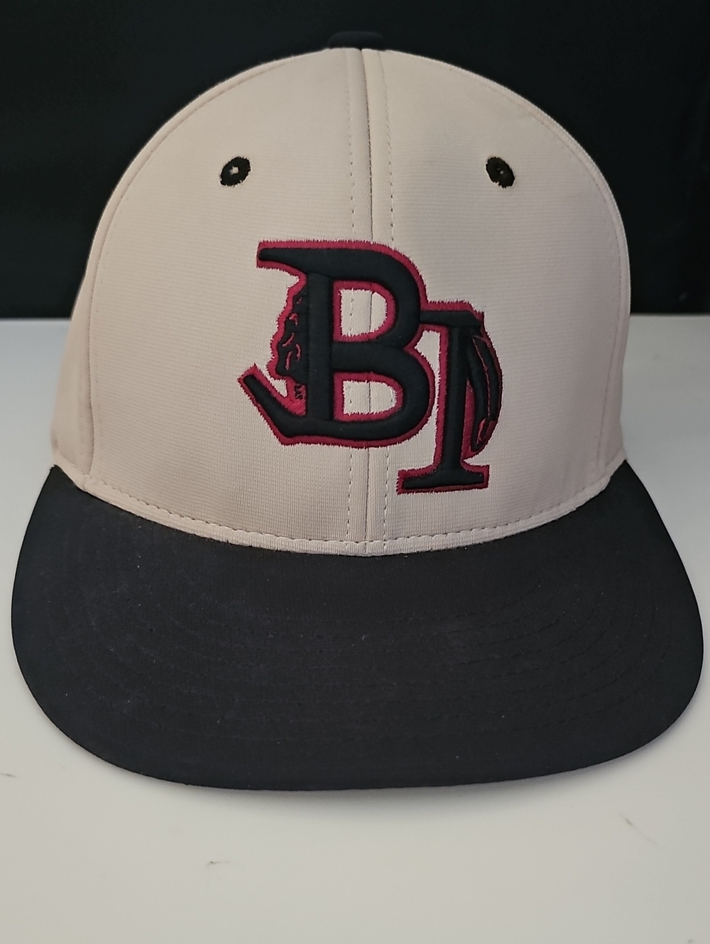 Richardson PTS20 R-Flex Baseball Hat Tan Black Burgundy BJ Logo